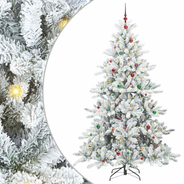vidaXL Kunstmatige Inklapbare Kerstboom met 300 LED Wit 240 cm PVC