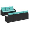 vidaXL Bankstel 8 st 3-Aantal zitplaatsen Zwart en Turquoise