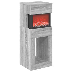 vidaXL Elektrische haard Grijs Sonoma 35 x 30 x 86 cm Bewerkt hout