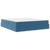 vidaXL Opbergbed met matras Donkerblauw 160 x 200 cm Fluweel