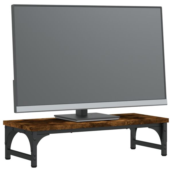 vidaXL Monitorstandaard 55x23x14 cm bewerkt hout gerookt eikenkleurig