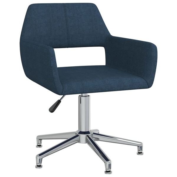 vidaXL Eetkamerstoelen draaibaar 4 st stof blauw
