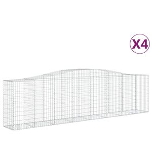 vidaXL Schanskorven 4 st gewelfd 400x50x100/120 cm ijzer