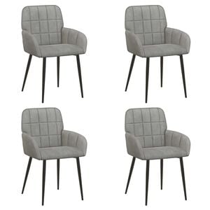 vidaXL Eettafelstoelen 4 st fluweel Lichtgrijs 57 x 50 x 85 cm