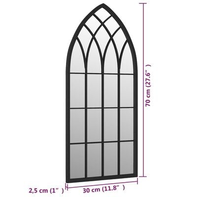 vidaXL Spiegel 70x30 cm ijzer zwart