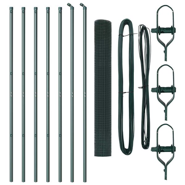 vidaXL Afrasteringspaal Groen 10 x 1,4 m (12 x 12 mm gaas)