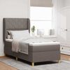 vidaXL Boxspringbed met Matras Donkergrijs 90x190 cm Taupe Stof