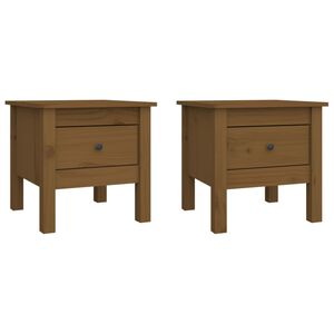 vidaXL Bijzettafels 2 st 40x40x39 cm massief grenenhout honingbruin