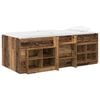 vidaXL Loft Bed Frame met Kast met plank 3 st Oud hout Bewerkt hout