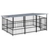 vidaXL Hondenkennel met dak 5,63 m&sup2; staal