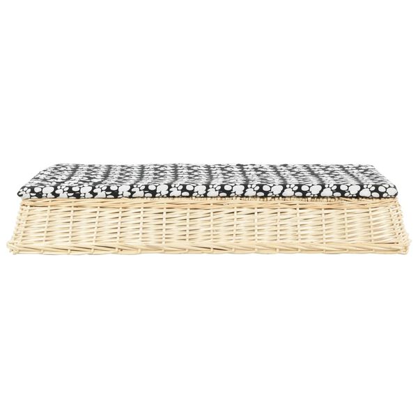 vidaXL Hondenbed met kussen plat ontwerp 110x75x15 cm wilgen