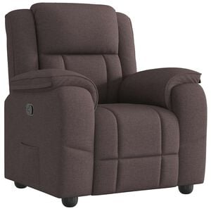 vidaXL Fauteuil verstelbaar stof donkerbruin