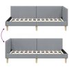 vidaXL Hoekbedframe met hoofdeinde Lichtgrijs 80 cm x 200 cm Fluweel