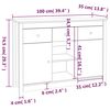 vidaXL Dressoir 100x35x74,5 cm massief grenenhout wit