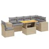 vidaXL 7-delige Loungeset met kussens poly rattan beige