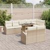 vidaXL Bankstel met kussen 9 pcs Beige en Cr&egrave;me poly rattan