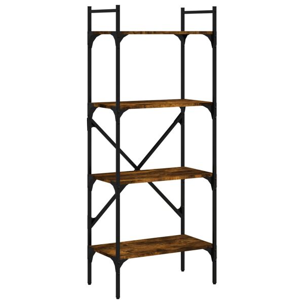 vidaXL Boekenkast 4-laags 56x31,5x138,5 cm bewerkt hout gerookt eiken