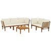 vidaXL 6 st Massief acaciahout & touw Naturel