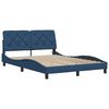 vidaXL Bedframe met LED zonder matras 140x200 cm stof blauw