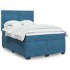 vidaXL Boxspring met matras fluweel blauw 140x190 cm