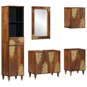 vidaXL Badkamerkastenset 5 st Honingbruin 62 x 33 x 58 cm