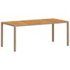 vidaXL Tuintafel 190x90x75 cm poly rattan en acaciahout beige