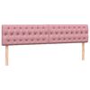 vidaXL Boxspring met matras en LED fluweel roze 180x210 cm
