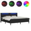vidaXL Bedframe met LED-stripverlichting Zwart 180 x 200 cm Kunstleer