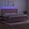 vidaXL Boxspring met matras en LED fluweel roze 200x200 cm