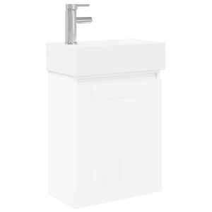 vidaXL Badkamermeubel met kraan Wit 45,5 x 25,5 x 84 cm