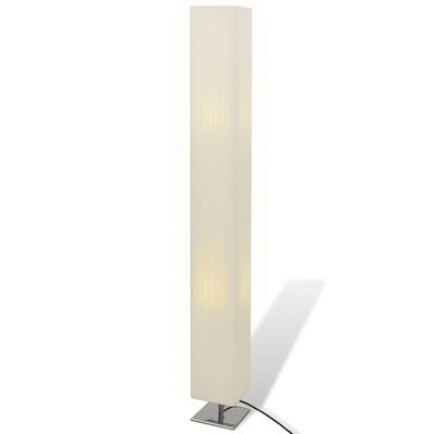 Vierkante Staande Lamp met RVS onderstel en PE Kap Wit