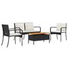 vidaXL Tuinset Zwart poly rattan