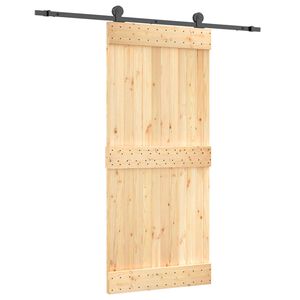 vidaXL Schuifdeur 90 x 210 cm Massief Grenenhout (Niet-Behandeld)
