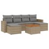 vidaXL 7-delige Loungeset met kussens poly rattan beige