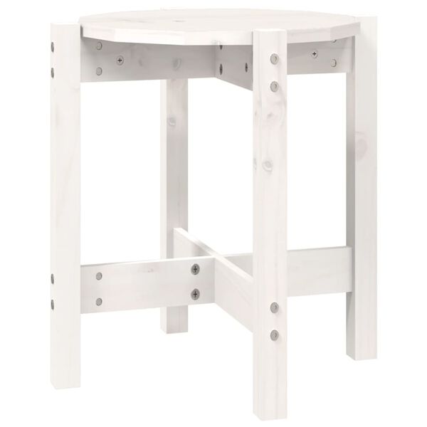 vidaXL Salontafel &Oslash; 42,5x45 cm massief grenenhout wit