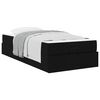 vidaXL Bedframe met matras met matras 2 pcs Zwart Stof