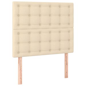 vidaXL Hoofdbord cr&egrave;me 80x5x118/128 cm stof