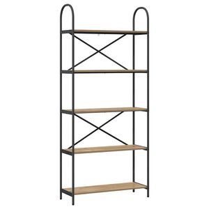 vidaXL Boekenkast 5-laags 80 x 30 x 183 cm Bewerkt hout Artisan Eiken