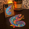 UNIDRAGON Puzzel Iridescent Chameleon 202 stukjes medium 26x33 cm hout