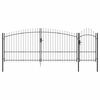 vidaXL Tuinpoort WOERDEN 150 x 400 cm Staal Grijs Vergrendelbaar