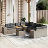 vidaXL 11-delige Loungeset met kussens poly rattan grijs