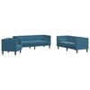 vidaXL 3-delige Loungeset Chesterfield met bolsters fluweel blauw