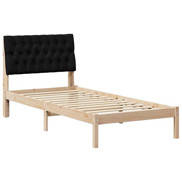 vidaXL Bedframe met Gevoerd Hoofdgedeelte Bruin 90 x 190 cm