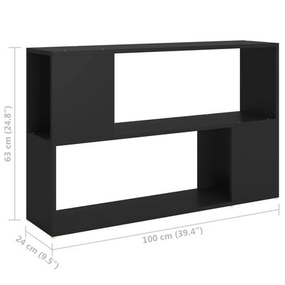 vidaXL Boekenkast 100x24x63 cm spaanplaat zwart