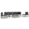 vidaXL 7-delige Loungeset met kussens poly rattan antracietkleurig