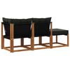 vidaXL Modulaire buitensofa eenheden 3 Stuk Natuurlijk en Zwart
