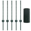 vidaXL Euro-hek met palen 10 x 0,6 m PVC-Coated Staal Groen Mesh