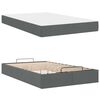 vidaXL Bedframe met matras met matras 2 pcs Dim Grijs Stof