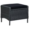 vidaXL 3-delige Loungeset met kussens poly rattan donkergrijs
