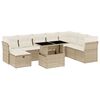 vidaXL 9-delige Loungeset met kussens poly rattan beige